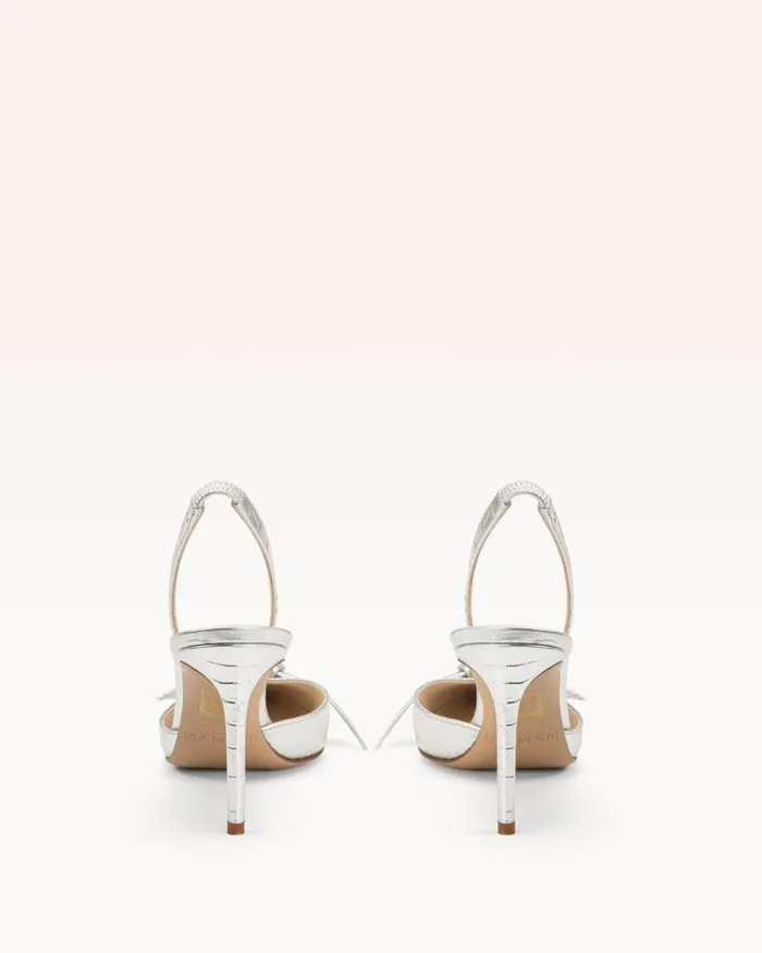 Pumps Women Alexandre Birman Clarita Slingback 85 Argento Argento