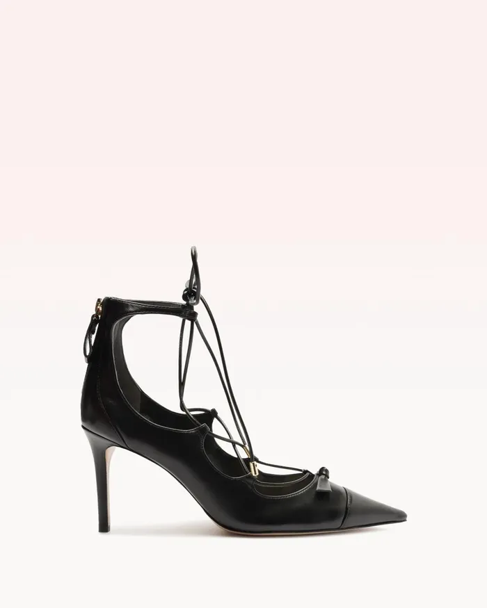 Pumps Women Alexandre Birman Slim Clarita Lace Up Pointed Toe Heels Black