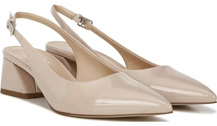 Pumps Women Franco Sarto Franco Racer Slingback Pump Nude Patent Faux Leather