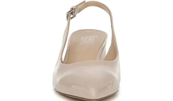 Pumps Women Franco Sarto Franco Racer Slingback Pump Nude Patent Faux Leather