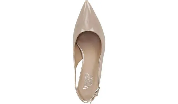 Pumps Women Franco Sarto Franco Racer Slingback Pump Nude Patent Faux Leather