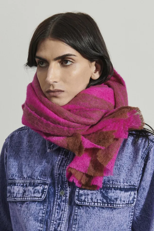 Rachel Comey Scarves Women Striped Scarf Fuchsia
