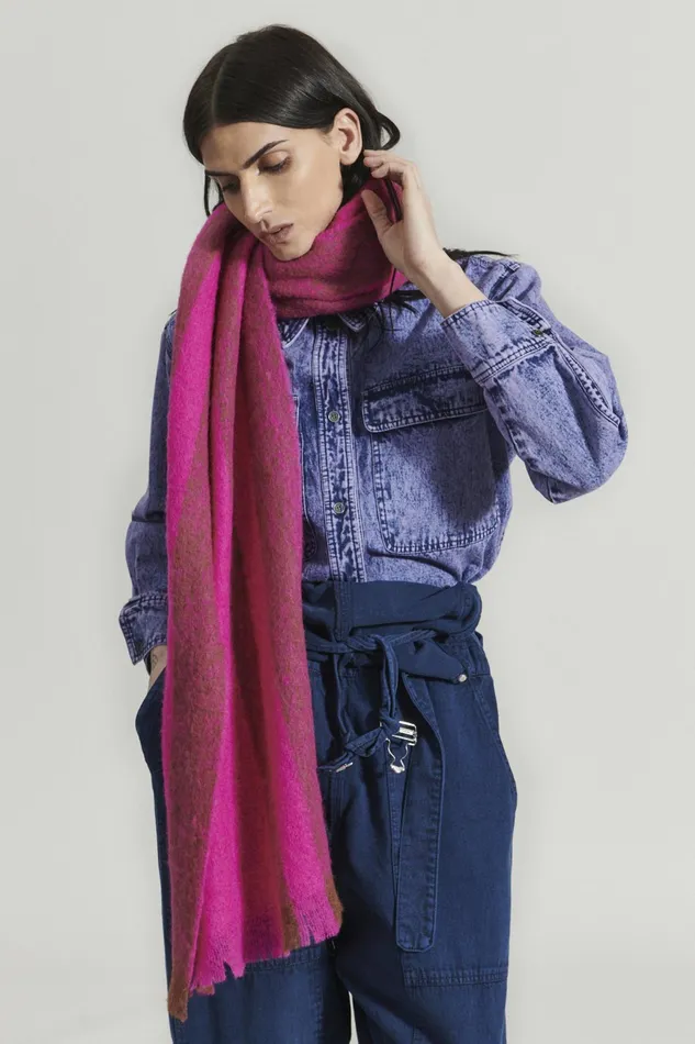 Rachel Comey Scarves Women Striped Scarf Fuchsia