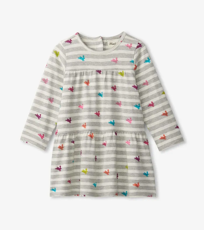 Rainbow Bunnies Tiered Dress Hatley