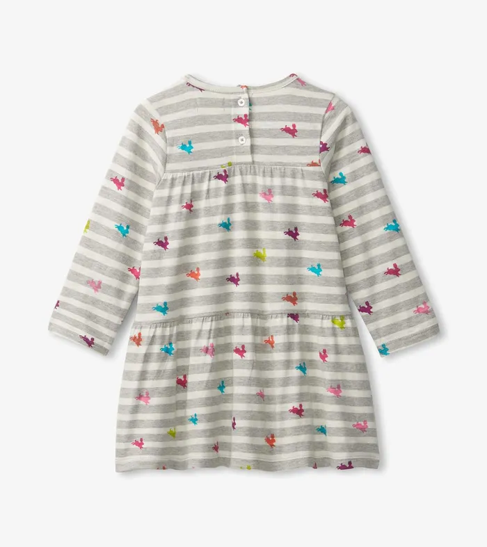 Rainbow Bunnies Tiered Dress Hatley