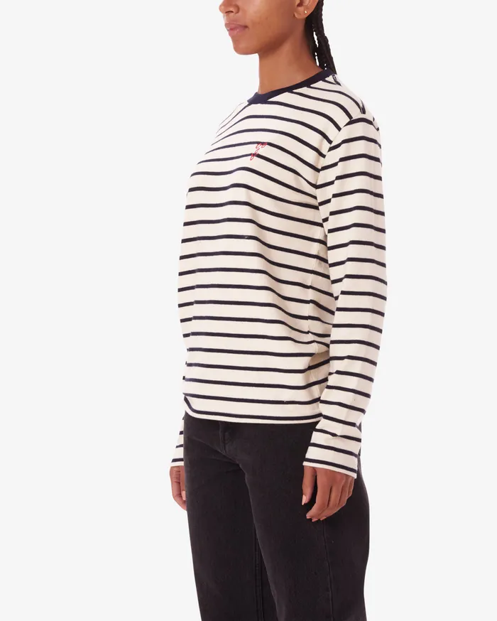RAMONA STRIPE LS White Asparagus Multi TOPS OBEY Clothing Women