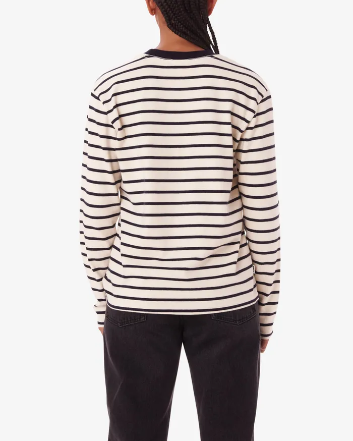 RAMONA STRIPE LS White Asparagus Multi TOPS OBEY Clothing Women