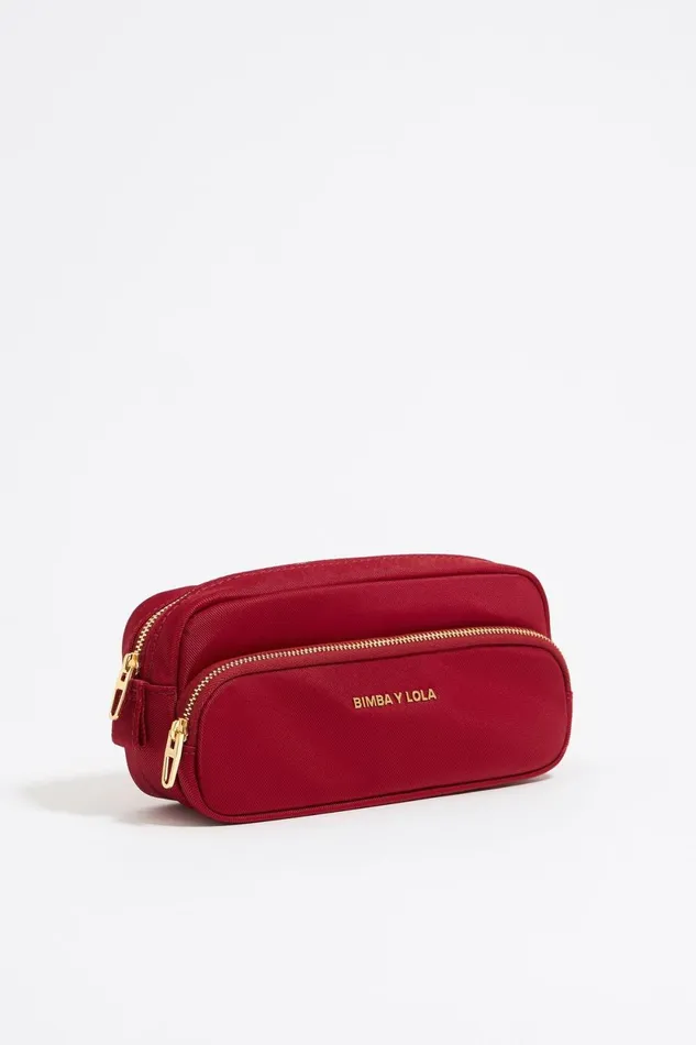 Red Double Nylon Makeup Case Red Women Bimba Y Lola Vanity Pouches