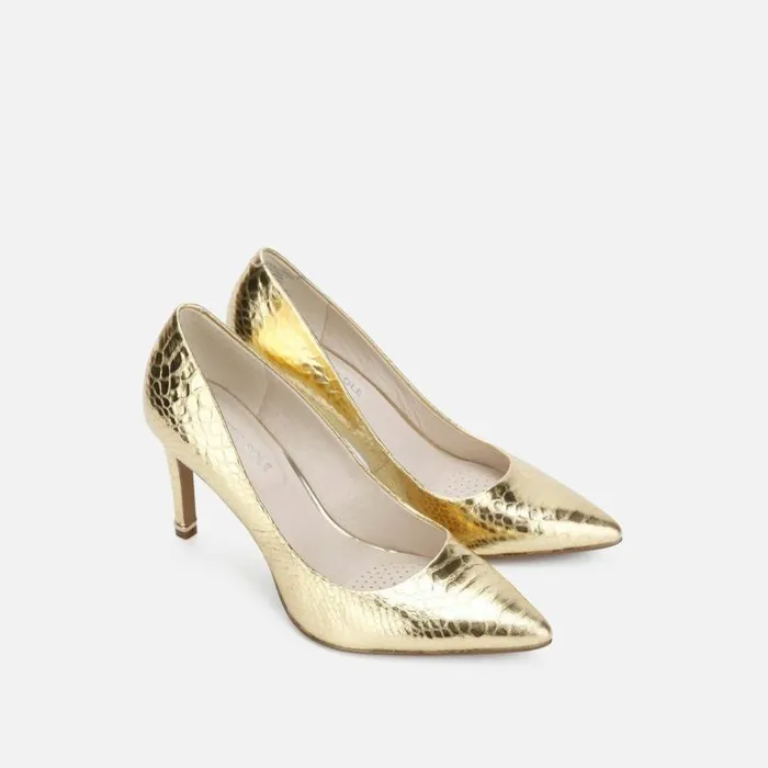 Riley 85 Metallic Snake Pump Gold Women Kenneth Cole Heels