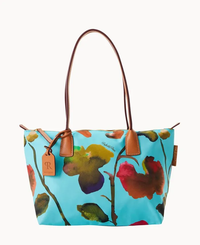Roberta Pieri Flower Classic Sm Robertina Tote W Long Handle Light Blue Woman Dooney and Bourke Totes