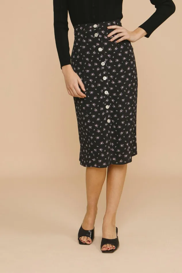 Rouje ELIOT Skirt Bouquet Noir Women Skirts
