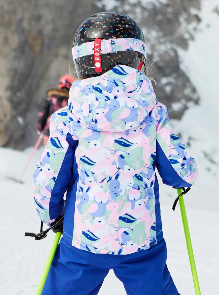Roxy Girls Snow Girl039s 27 Snowy Tale Technical Snow Jacket Bright White Mountains Locals 8211 Women