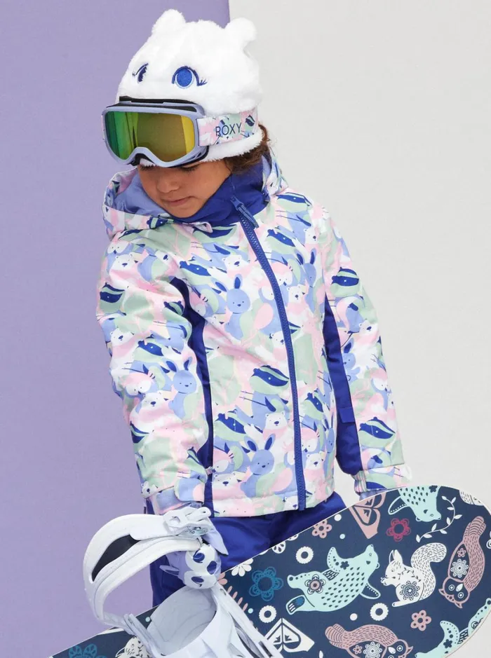 Roxy Girls Snow Girl039s 27 Snowy Tale Technical Snow Jacket Bright White Mountains Locals 8211 Women