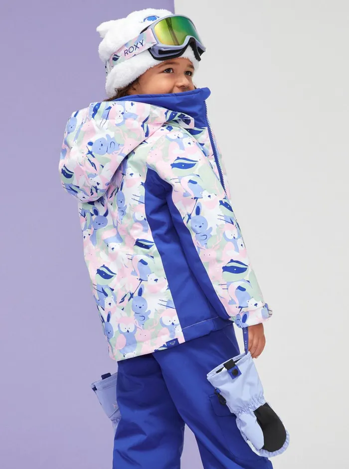 Roxy Girls Snow Girl039s 27 Snowy Tale Technical Snow Jacket Bright White Mountains Locals 8211 Women