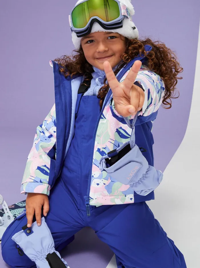 Roxy Girls Snow Girl039s 27 Snowy Tale Technical Snow Jacket Bright White Mountains Locals 8211 Women