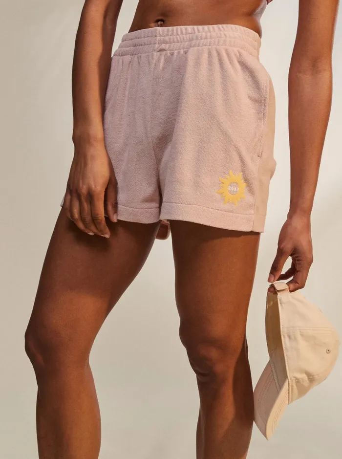 Roxy Loungewear Better Not Wait Toweling Shorts Peach Whip 8211 Women