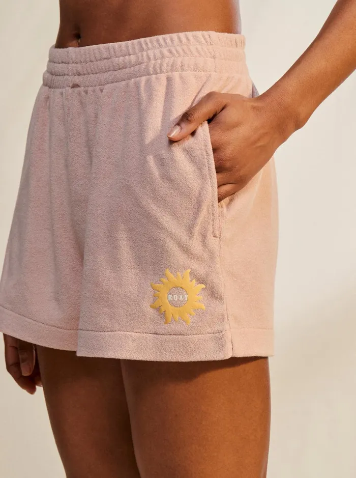 Roxy Loungewear Better Not Wait Toweling Shorts Peach Whip 8211 Women