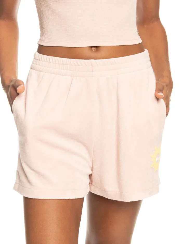 Roxy Loungewear Better Not Wait Toweling Shorts Peach Whip 8211 Women