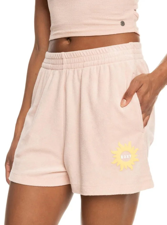 Roxy Loungewear Better Not Wait Toweling Shorts Peach Whip 8211 Women