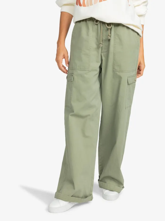 Roxy Pants and Jeans Precious Cargo High Waist Cargo Pants Deep Lichen Green 8211 Women