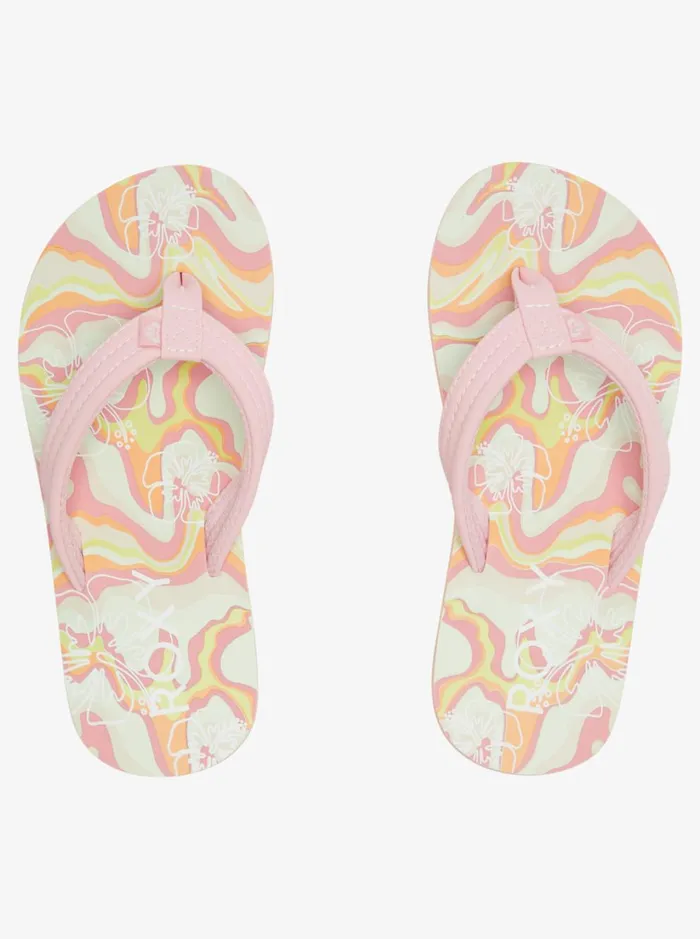Roxy Shoes and Sandals Girl039s 416 Vista Loreto FlipFlops Greenpink 8211 Women