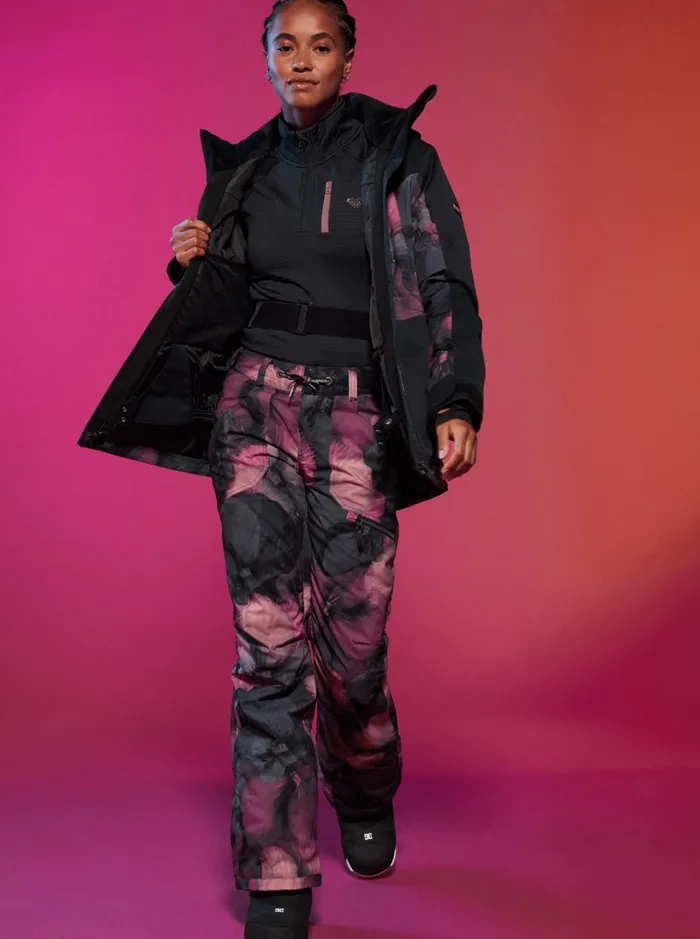 Roxy Snow Pants Nadia Technical Snow Pants True Black Pansy Pansy 8211 Women