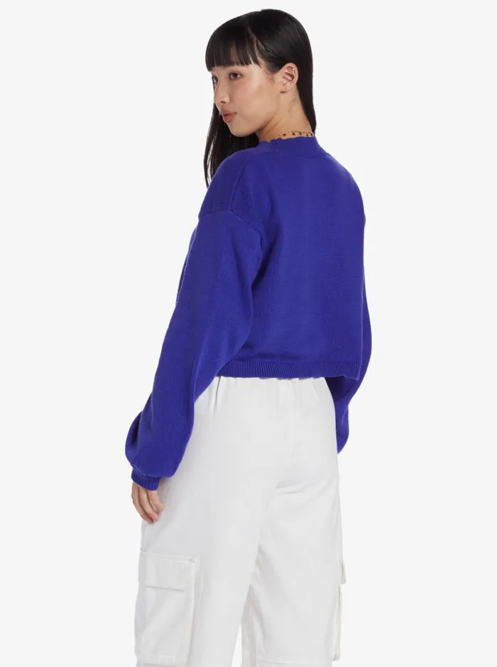 Roxy Sweaters Chloe Kim Crew Neck Sweater Royal Blue 8211 Women