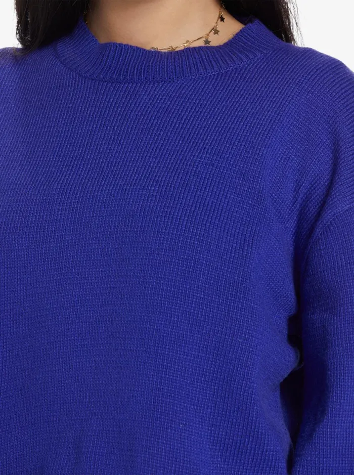 Roxy Sweaters Chloe Kim Crew Neck Sweater Royal Blue 8211 Women