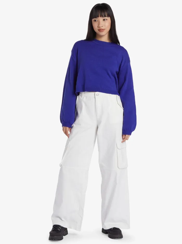 Roxy Sweaters Chloe Kim Crew Neck Sweater Royal Blue 8211 Women