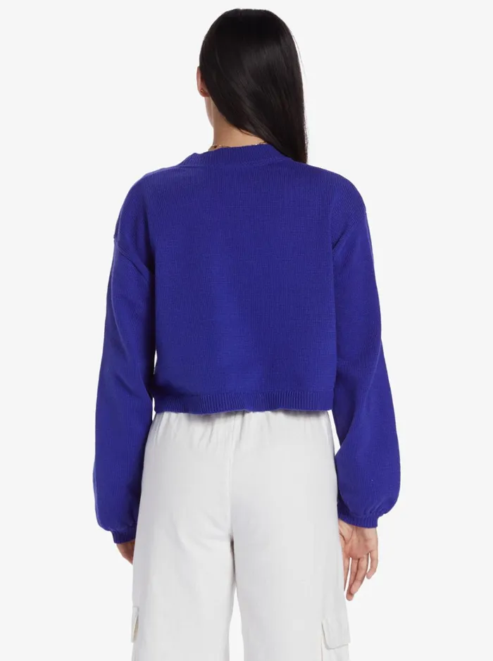 Roxy Sweaters Chloe Kim Crew Neck Sweater Royal Blue 8211 Women