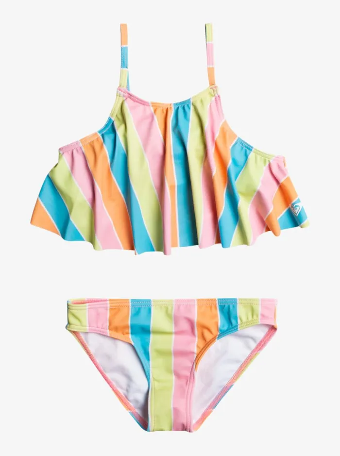 Roxy Swim Girl039s 416 Colors Of The Sun Two Piece Flutter Bikini Set For Girls Bachelor Button Rainbow Rays 8211 Women Roxy Swim Girl039s 416 Colors Of The Sun Two Piece Flutter Bikini Set For Girls Bachelor Button Rainbow Rays 8211 Women