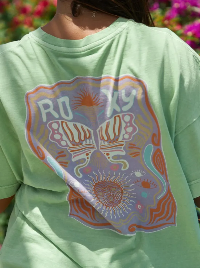 Roxy Tees and Tanks Sweet Janis Oversized TShirt Jade Lime 8211 Women