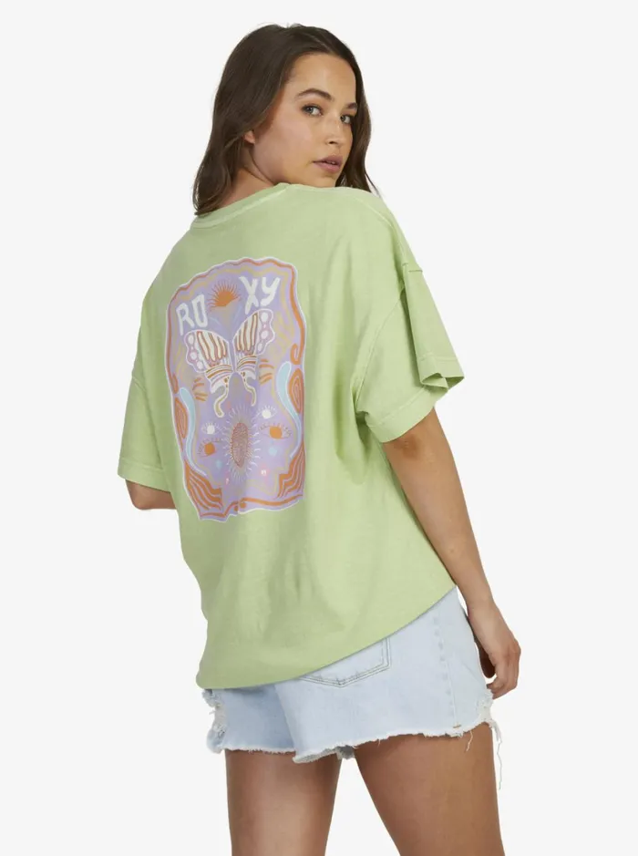 Roxy Tees and Tanks Sweet Janis Oversized TShirt Jade Lime 8211 Women