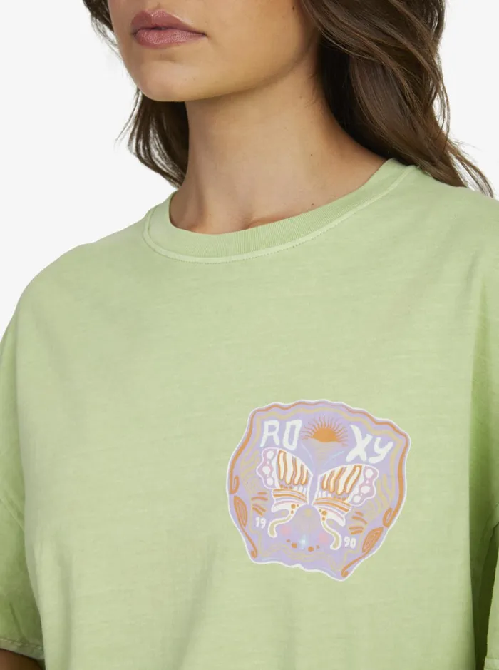 Roxy Tees and Tanks Sweet Janis Oversized TShirt Jade Lime 8211 Women
