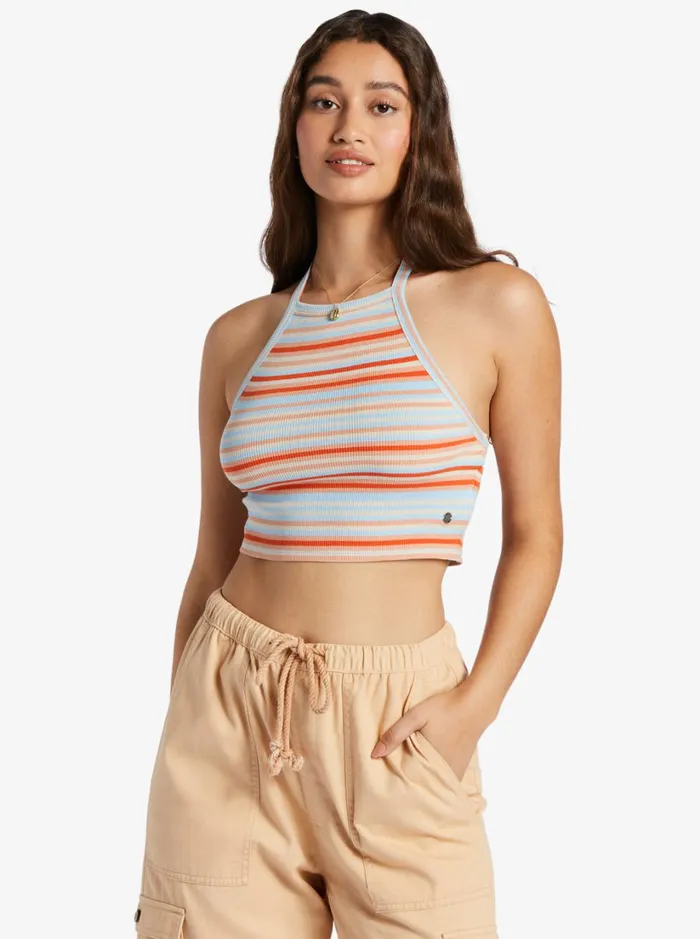 Roxy Tops Beach Cruiser Crop Top Warm Sunset Stripe 8211 Women