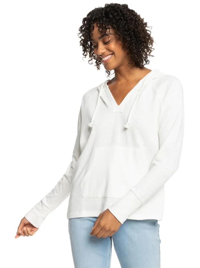 Roxy Tops Destination Surf Hoodie Snow White 8211 Women