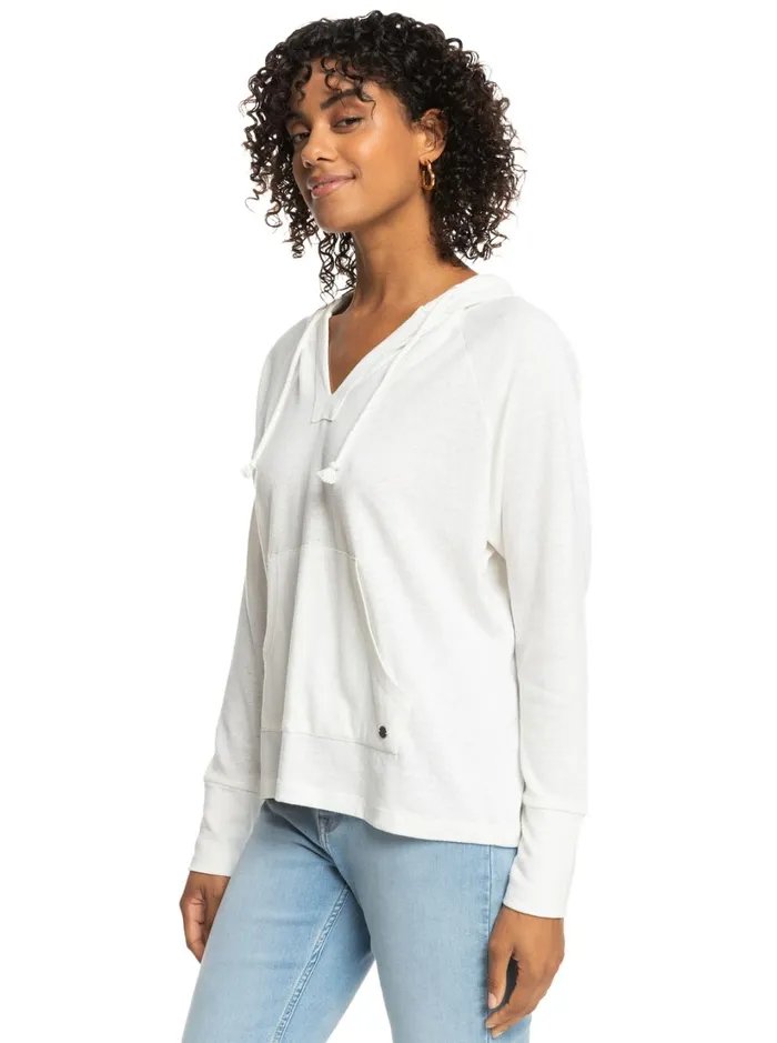 Roxy Tops Destination Surf Hoodie Snow White 8211 Women