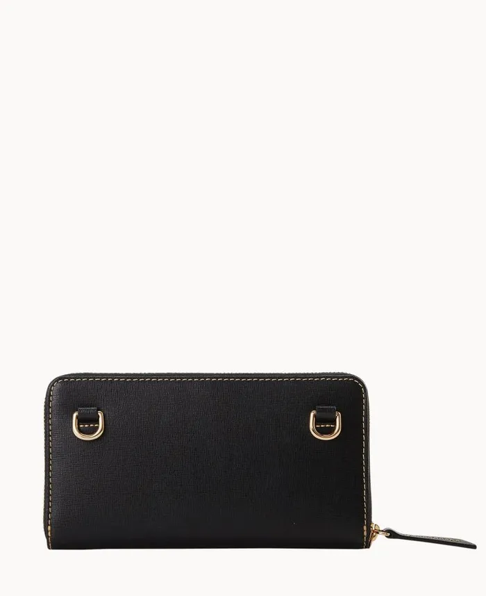 Saffiano Large Zip Around Wristlet Crossbody Black Woman Dooney and Bourke Crossbodies Saffiano Large Zip Around Wristlet Crossbody Black Woman Dooney and Bourke Crossbodies