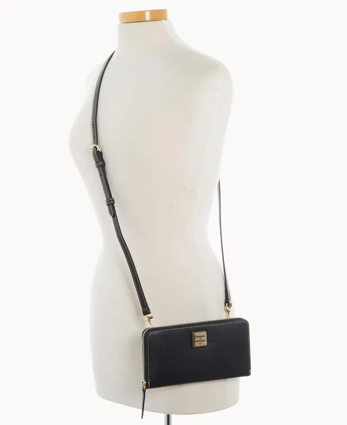 Saffiano Large Zip Around Wristlet Crossbody Black Woman Dooney and Bourke Crossbodies Saffiano Large Zip Around Wristlet Crossbody Black Woman Dooney and Bourke Crossbodies