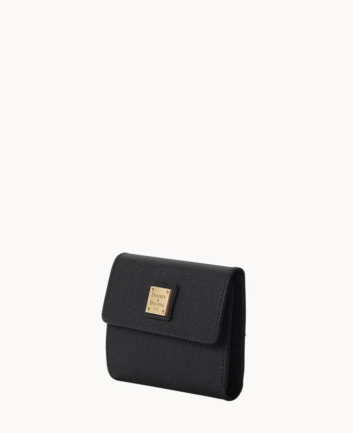 Saffiano Small Flap Credit Card Wallet Black ManWoman Dooney and Bourke Wallets Saffiano Small Flap Credit Card Wallet Black ManWoman Dooney and Bourke Wallets