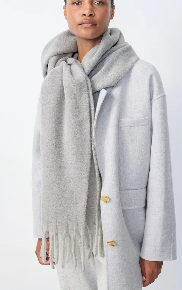 Scarf Zinaco Grey Black Melange WomenMen American Vintage Scarves And Shawls Scarf Zinaco Grey Black Melange WomenMen American Vintage Scarves And Shawls