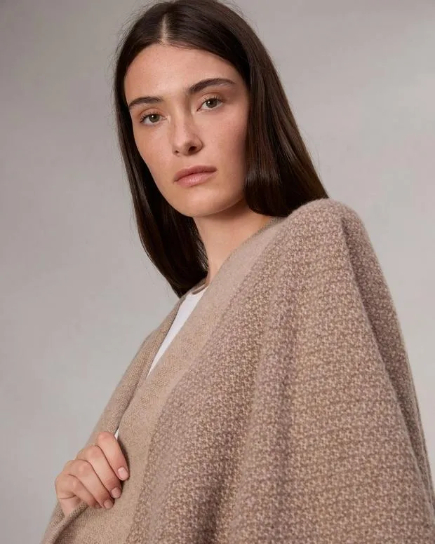 Scarves and Ponchos Women Rag and Bone Joni Reversible Poncho Walnut Biscuit