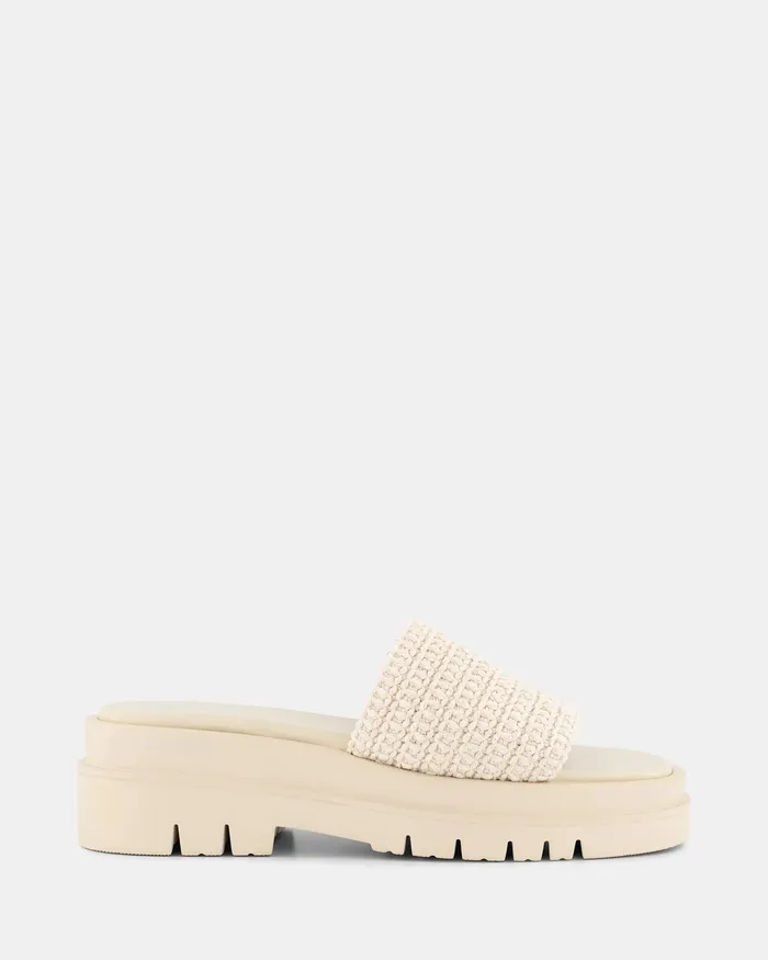 SCULLY BEIGE Flatform Women Slides NOVO Shoes