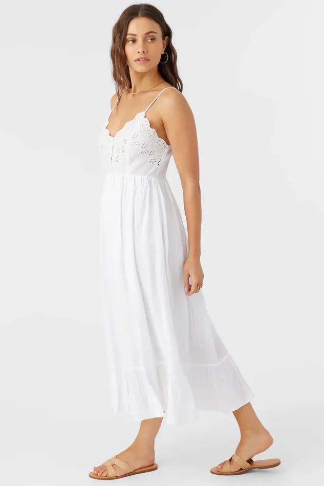 SHIBA EMBROIDERED MIDI DRESS White Women O039NEILL Clothing