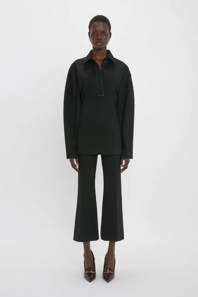 Shirts and Tops Women Victoria Beckham Waistcoat Detail Ponti Top In Black