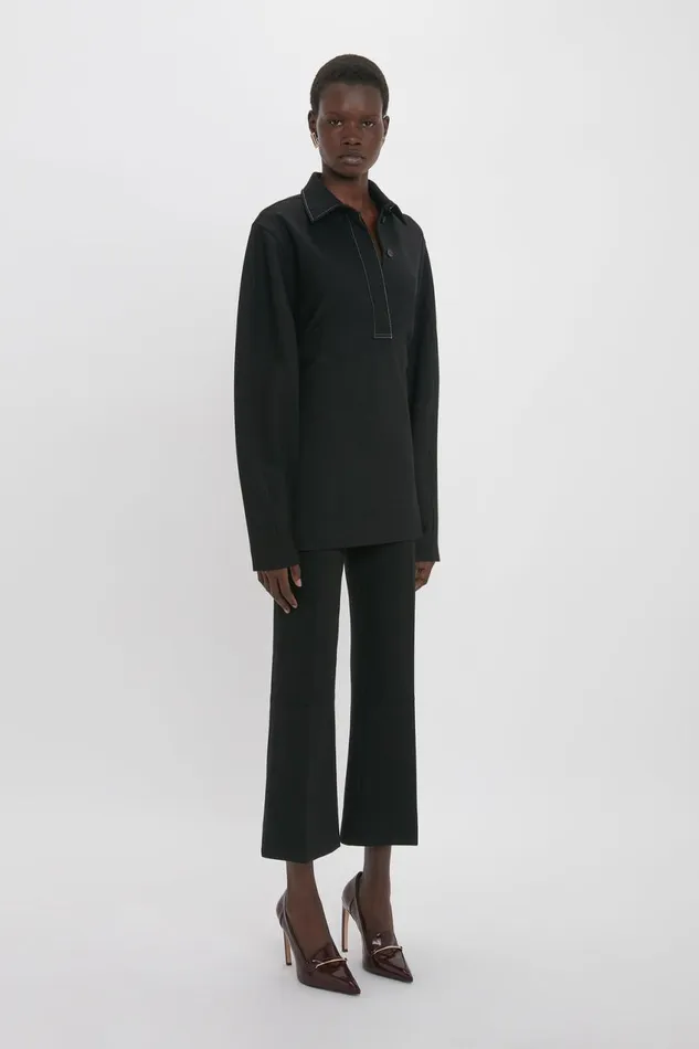 Shirts and Tops Women Victoria Beckham Waistcoat Detail Ponti Top In Black