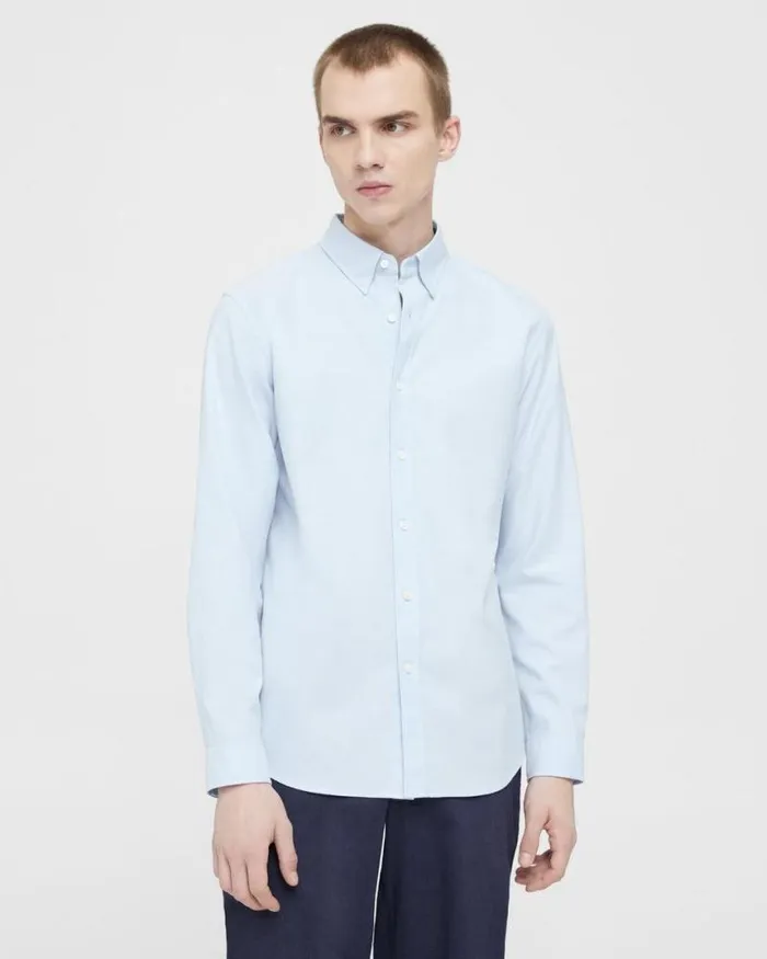 Shirts Men Theory Irving Shirt In Oxford Cotton Olympic