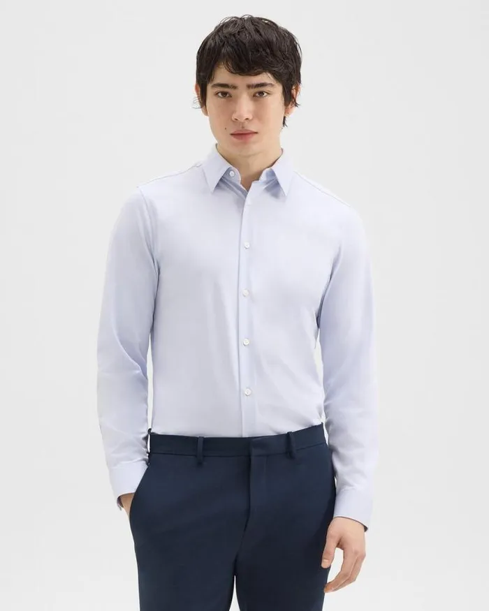 Shirts Men Theory Sylvain Shirt In Structure Knit Olympic