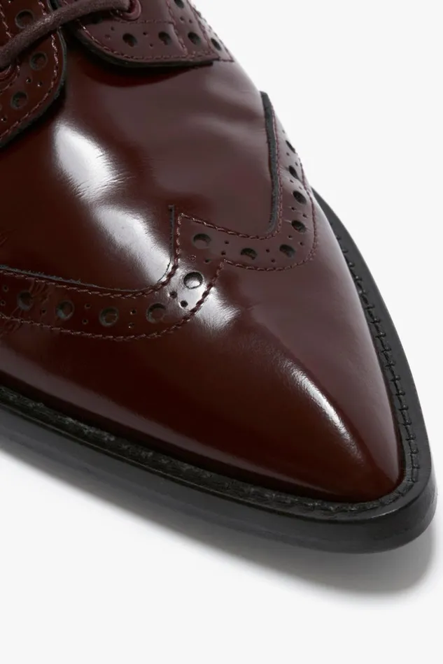 Shoes Women Victoria Beckham Flat Lace Up Mules In Bordeaux Leather