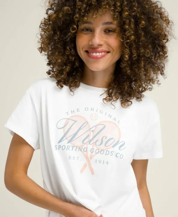 Short Sleeve Shirts Women Wilson W Harper Crop Tee Bright White